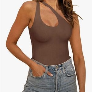 Reoria One Shoulder Cutout Bodysuit Size M